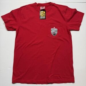 San Antonio FC Shirt Mens Small Red Soccer Comfort Colors Pocket T-Shirt Tee